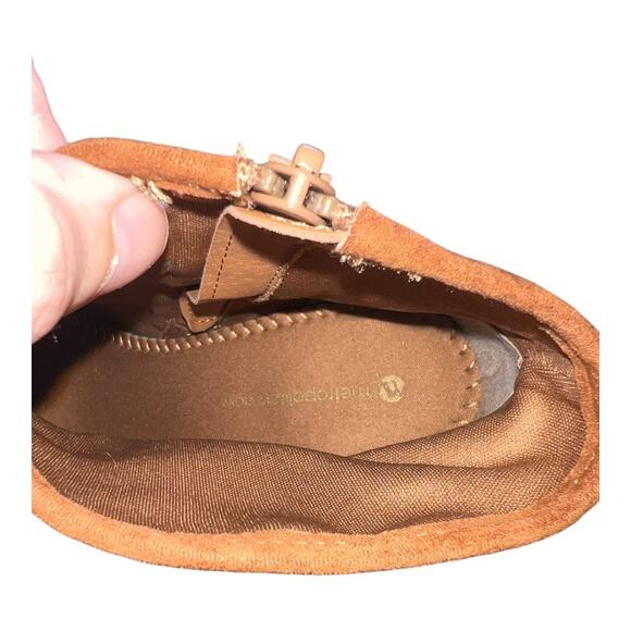 Metropolitan View Womens 6.5 brown suede ankle booties, stacked block heel - Picture 5 of 6